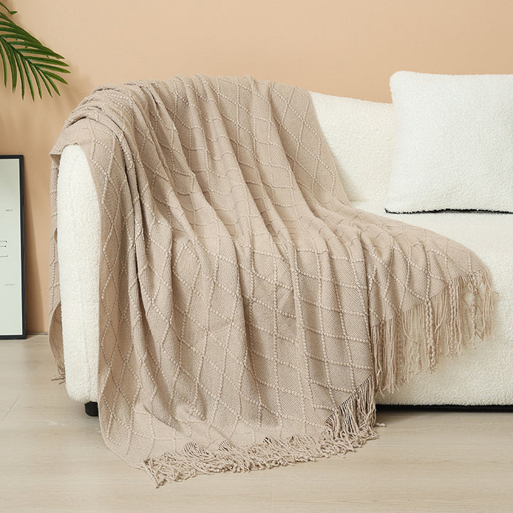 Gemütliche gestrickte Wurfdecke