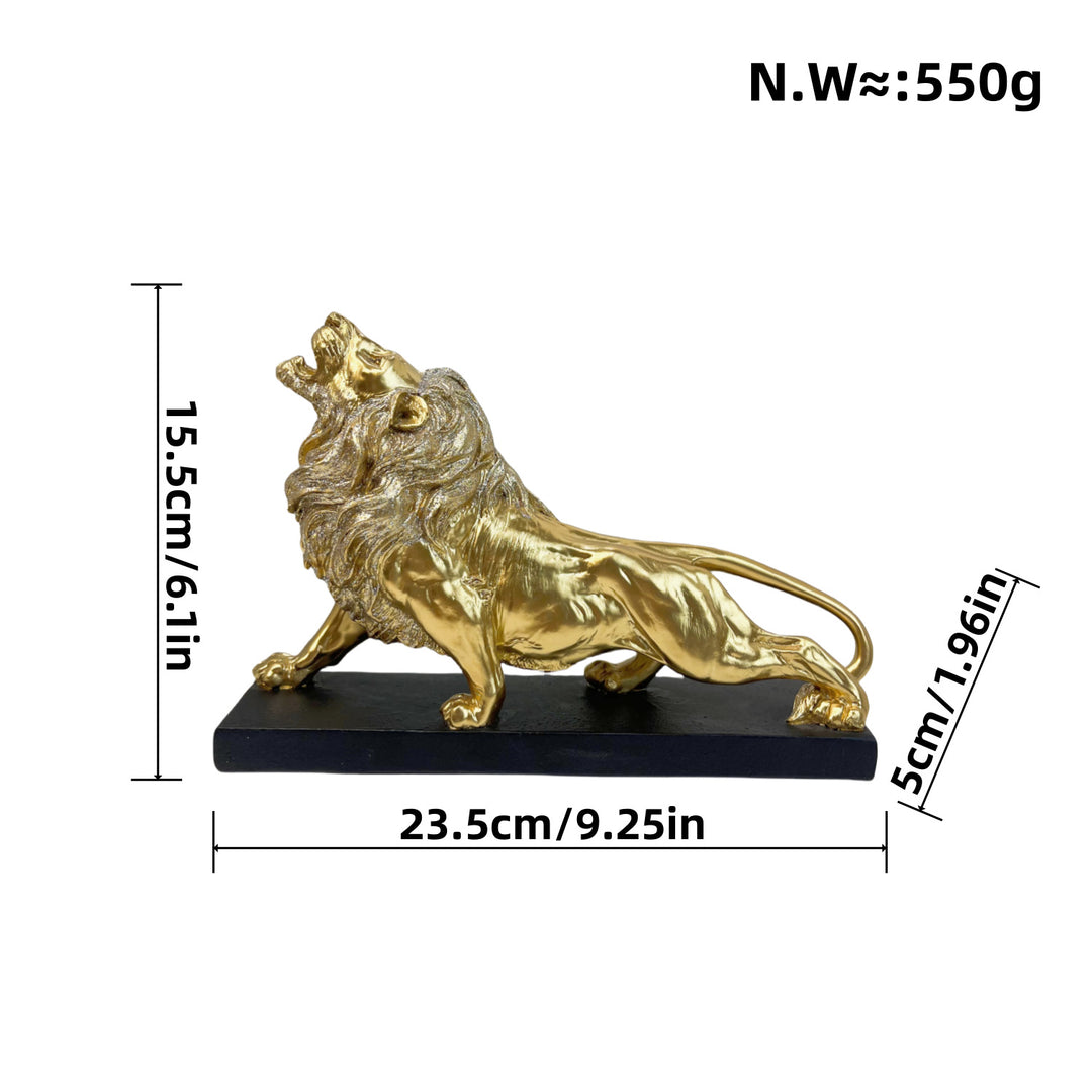 Dekorative Löwenfigur mit goldenen Details Karnz