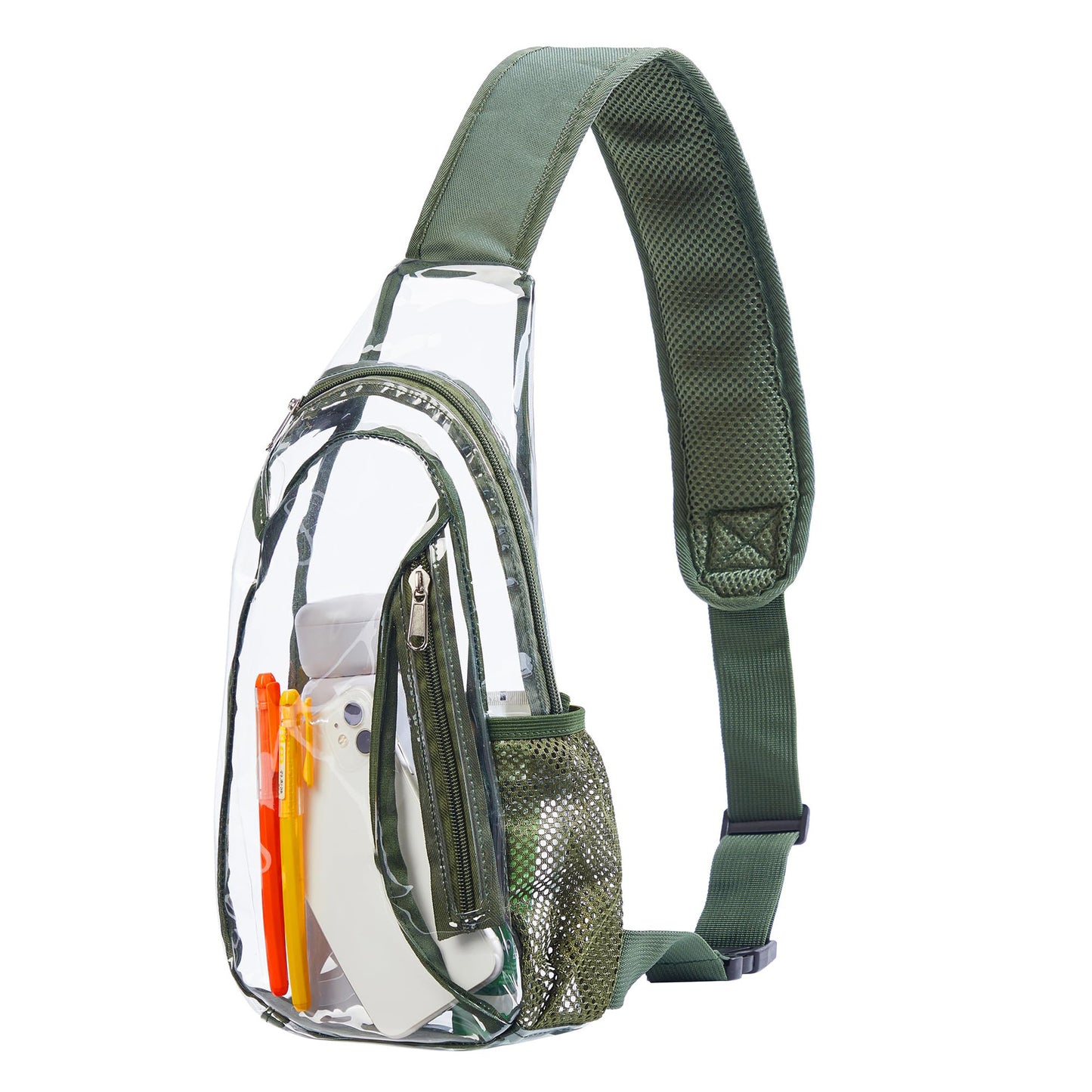 Unisex durchsichtiger Sling-Rucksack mit mehreren Fächern Karnz