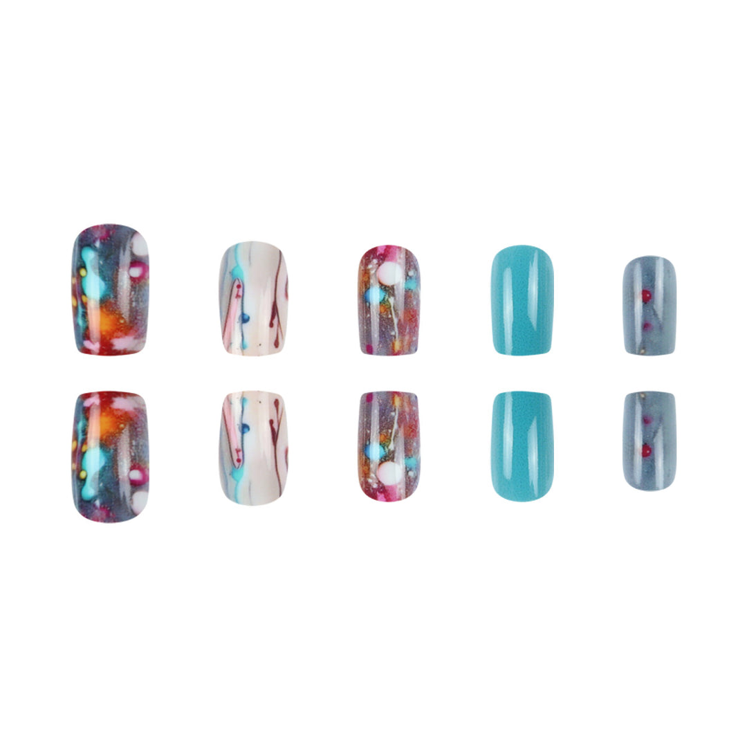 Künstlerische Spritz-Nagelkunst Press-On Nägel Karnz