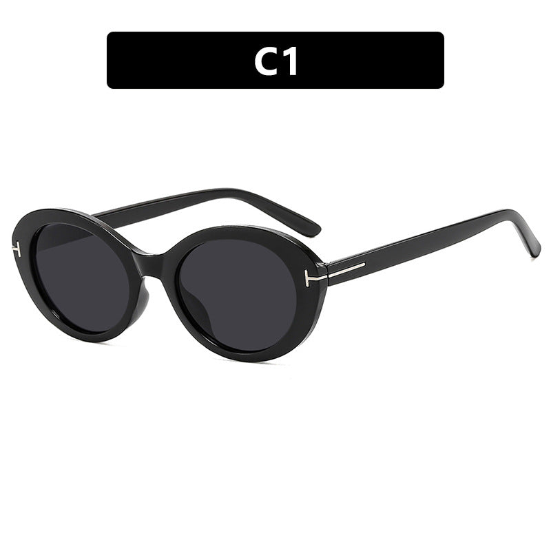 Damen modische Sonnenbrille mit innovativem ovalen Rahmen und UV-Schutz Karnz