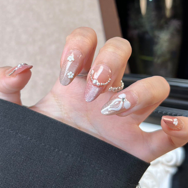 Elegantes Press-On-Nagelset mit Glitter- und Glanzfinish Karnz