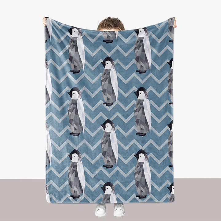 Pinguin-Themen-Plüsch-Wurfdecke