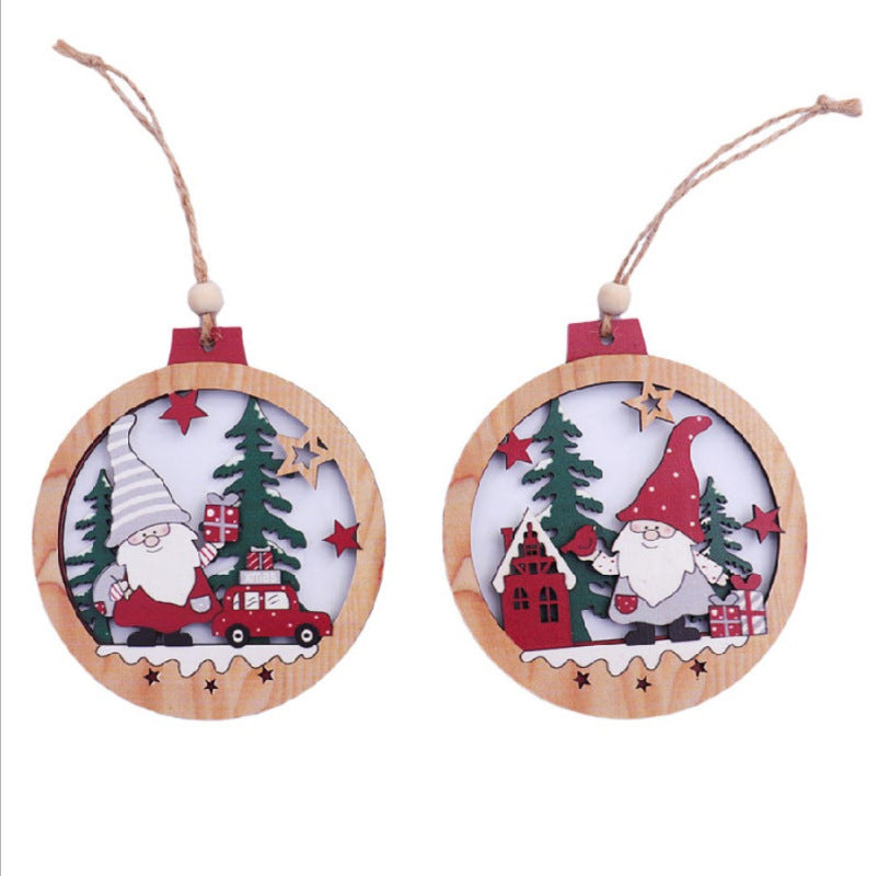 Dekorative Holz-Santa-Szene Ornament Schüssel