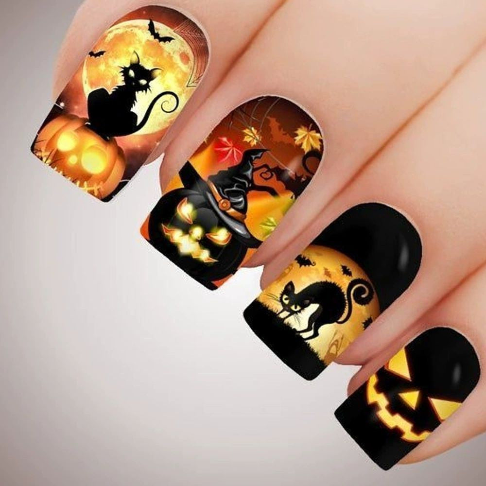 Künstlerische Halloween Themen Nagelkunst Karnz