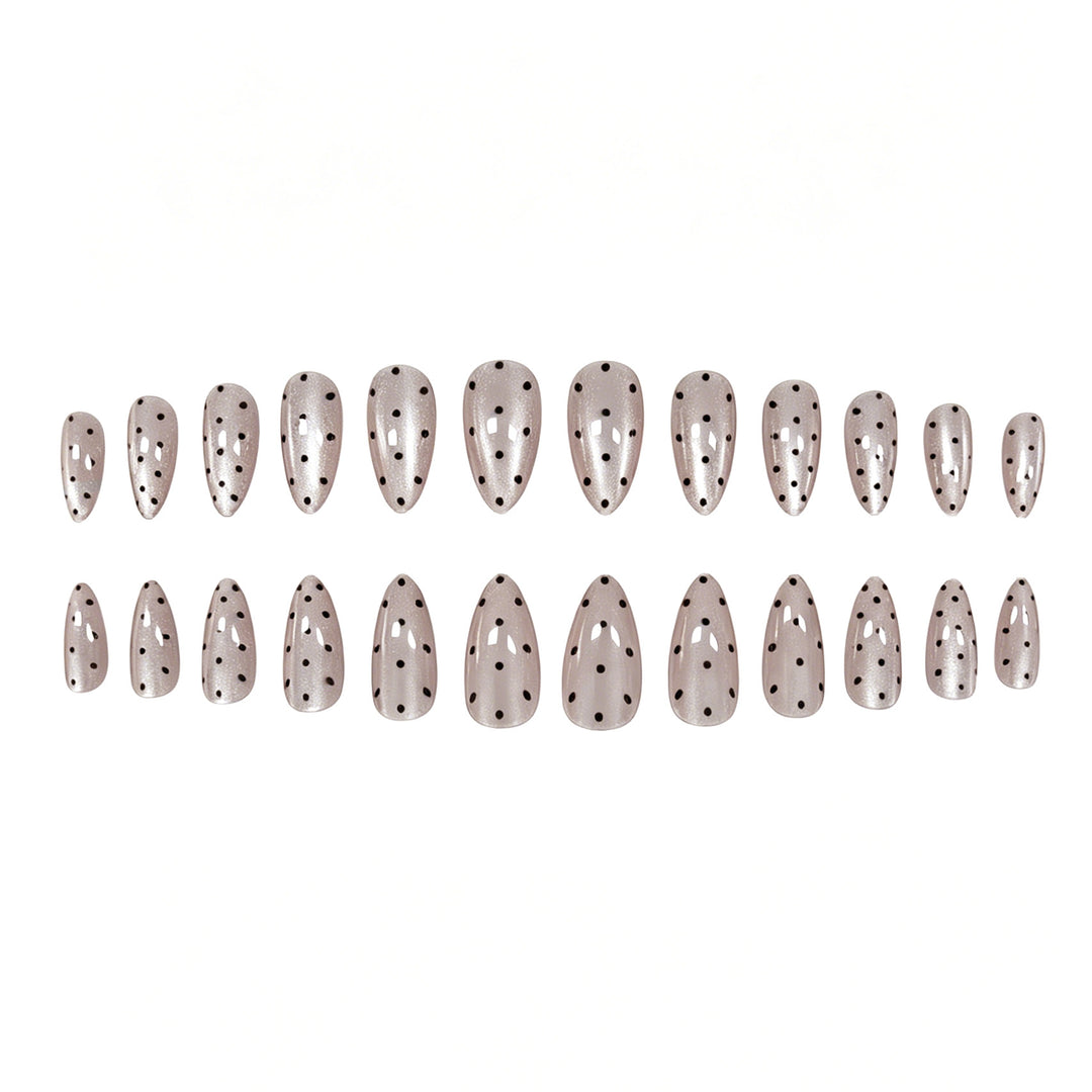 Elegante Polka Dot Mandel-förmige Nagelkunst-Verstärkungen Karnz