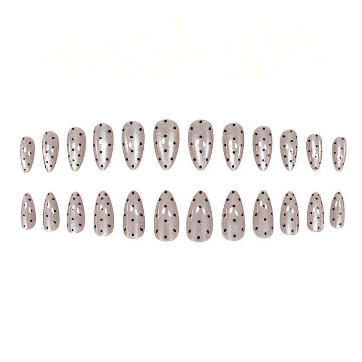 Elegante Polka Dot Mandel-förmige Nagelkunst-Verstärkungen Karnz