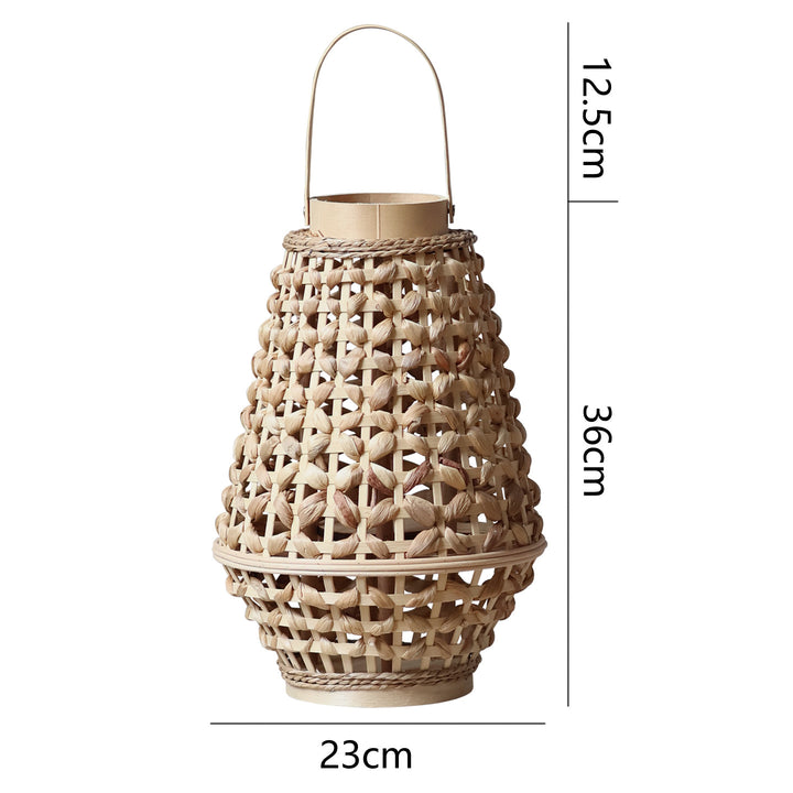 Elegante Laterne aus geflochtenem Rattan Karnz
