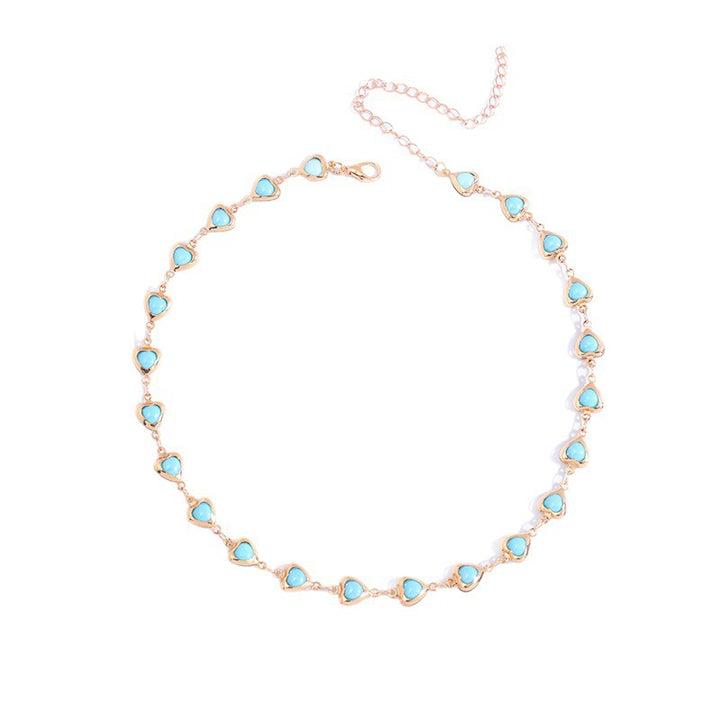 Herzförmige Edelstein Choker Halskette Karnz