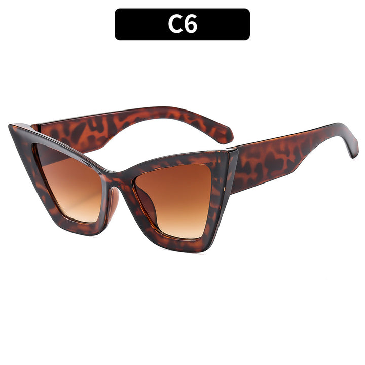 Cat-Eye Sonnenbrille mit geometrischem Rahmen