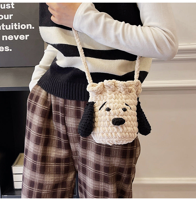 Niedliche Hundefreunde gehäkelte Mini Schultertasche