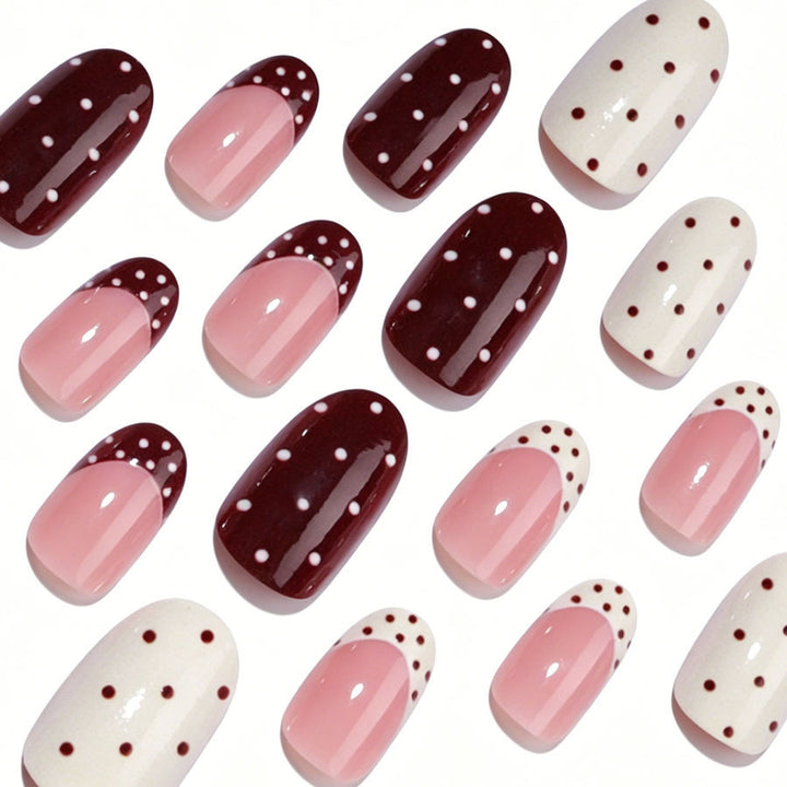 Kunstnagelset mit festlichen Punkte- und Farbverlauf-Designs Karnz