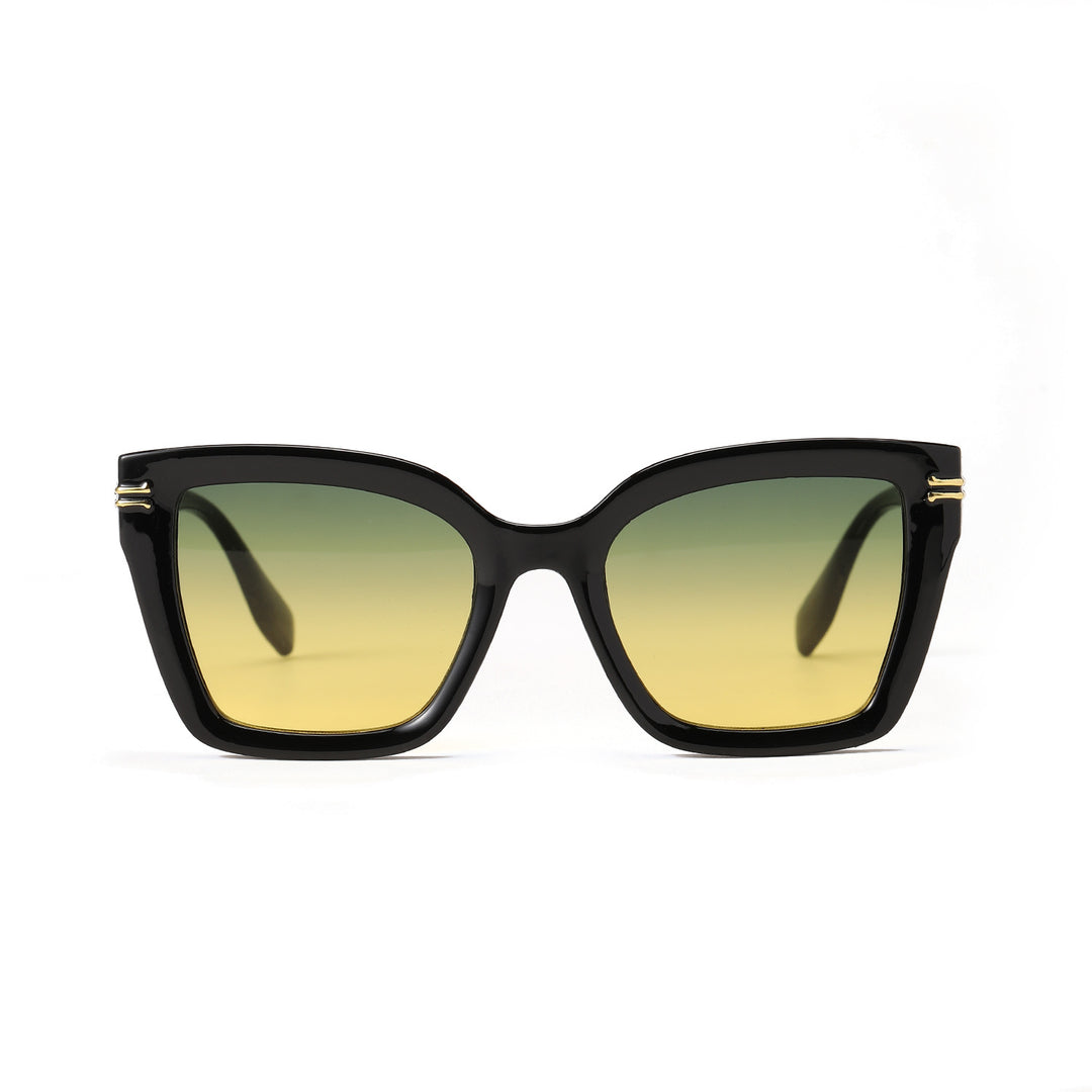 Damen trendige quadratische Sonnenbrille mit elegantem Gestell Karnz