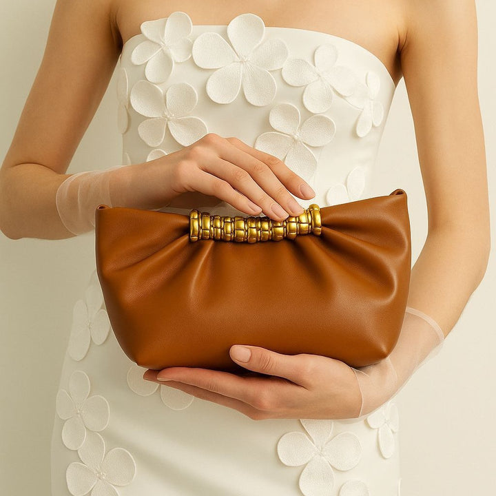 Elegante Leder Falt-Clutch