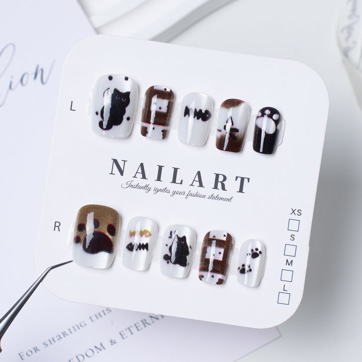 Künstlerisches Tier-Themen Press-On Nagelset Karnz