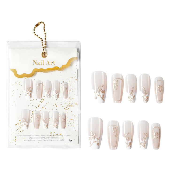 Blumenmuster Press-On Nagelset Karnz
