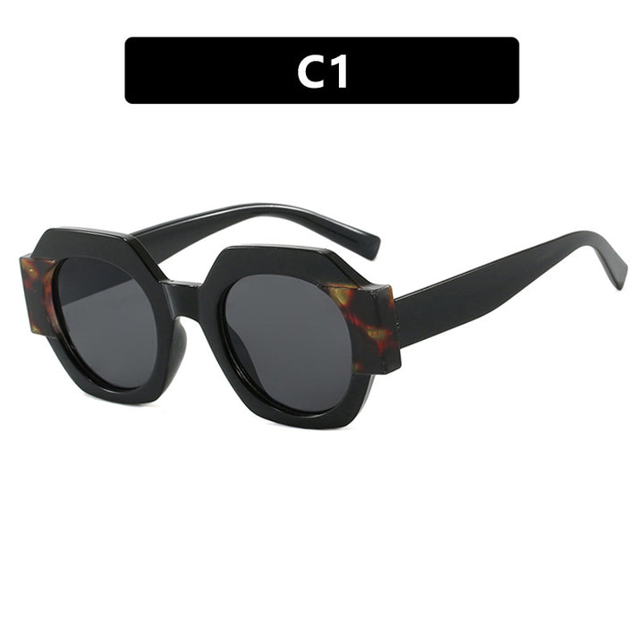 Damen trendige Sonnenbrille im hexagonalen Design Karnz