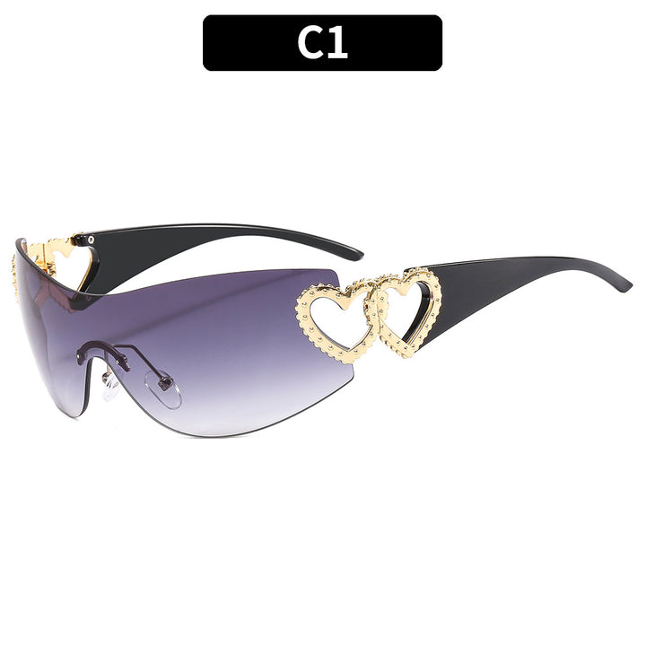 Herz-Detail Futuristische Sonnenbrille