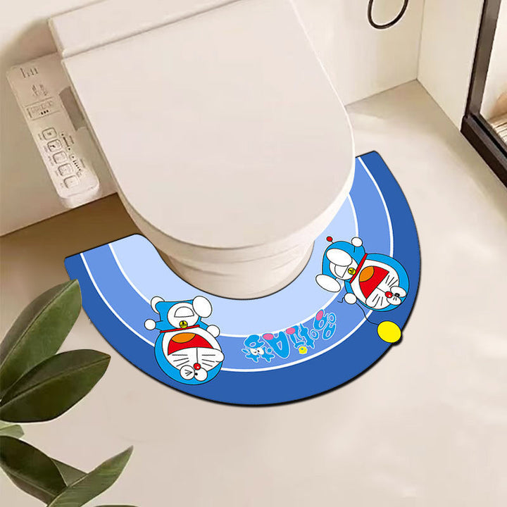 Dekorativer Toilettenteppich im Cartoon-Stil