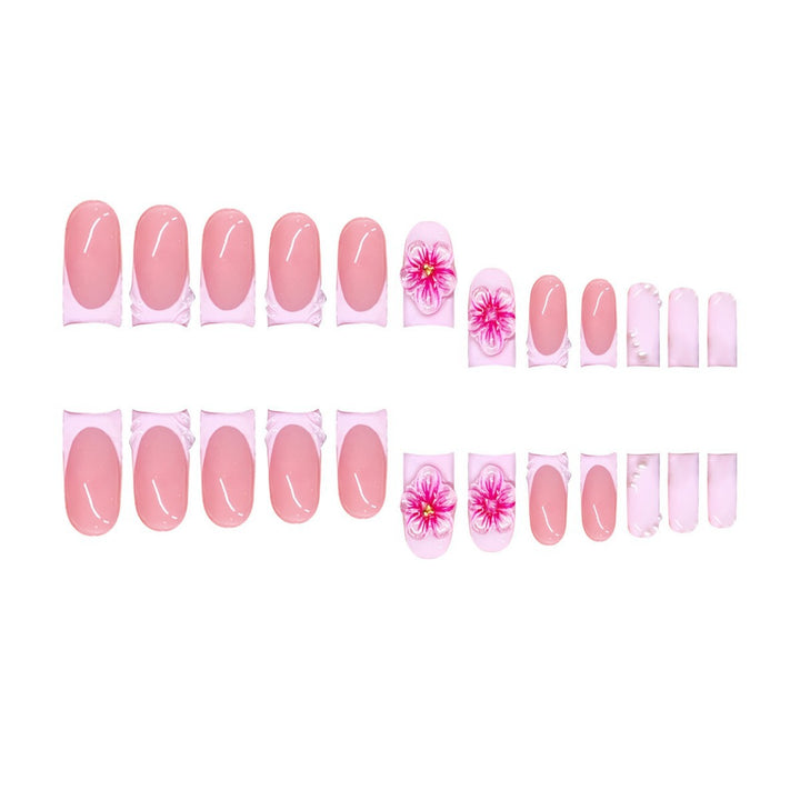 Premium 3D Floral Press-On Nagelkunst Karnz