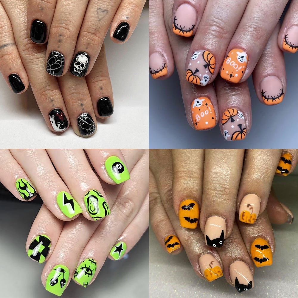 Halloween-Themen Dekorative Press-On Nagelkunst Set Karnz