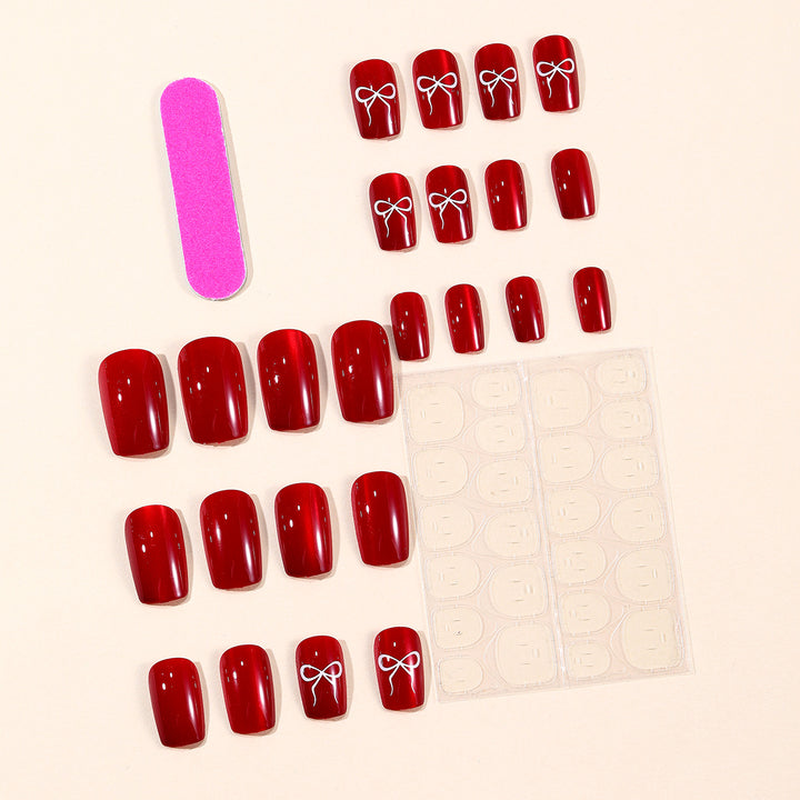 Glänzendes Schleifenakzent-Nagelkunstset Karnz
