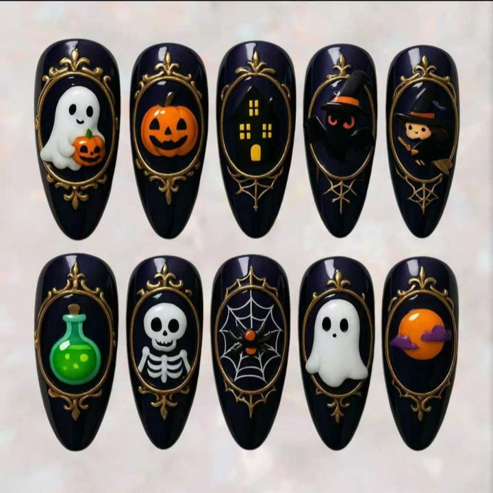 Halloween-Themen Press-On Nagelset Karnz