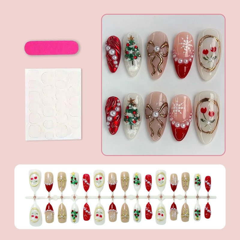 Festliches Feiertags-Themen Press-On Nagel Set
