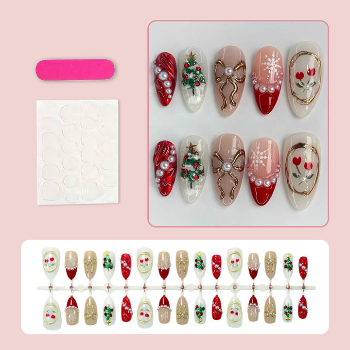 Festliches Feiertags-Themen Press-On Nagel Set