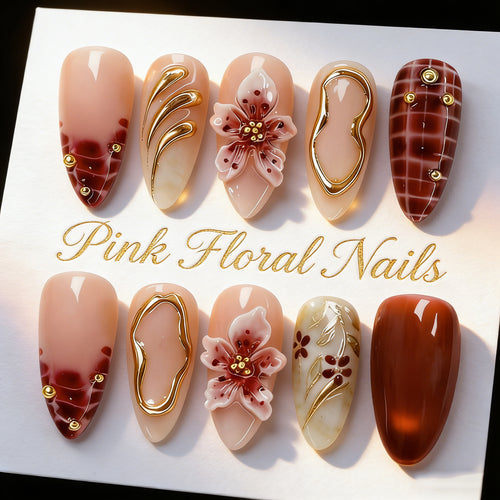 Künstlerisches Florales Press-On Nagelkunst Set Karnz 1790636462