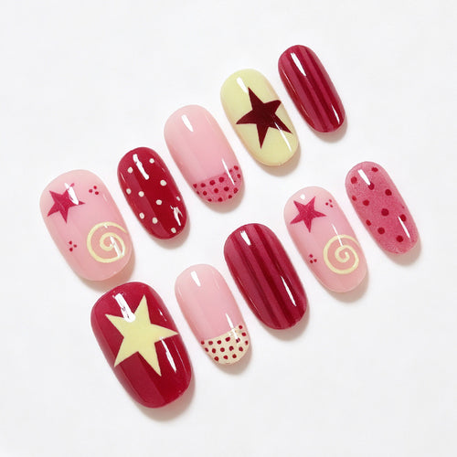 Kreatives Design Press-On Nagelkunst Karnz