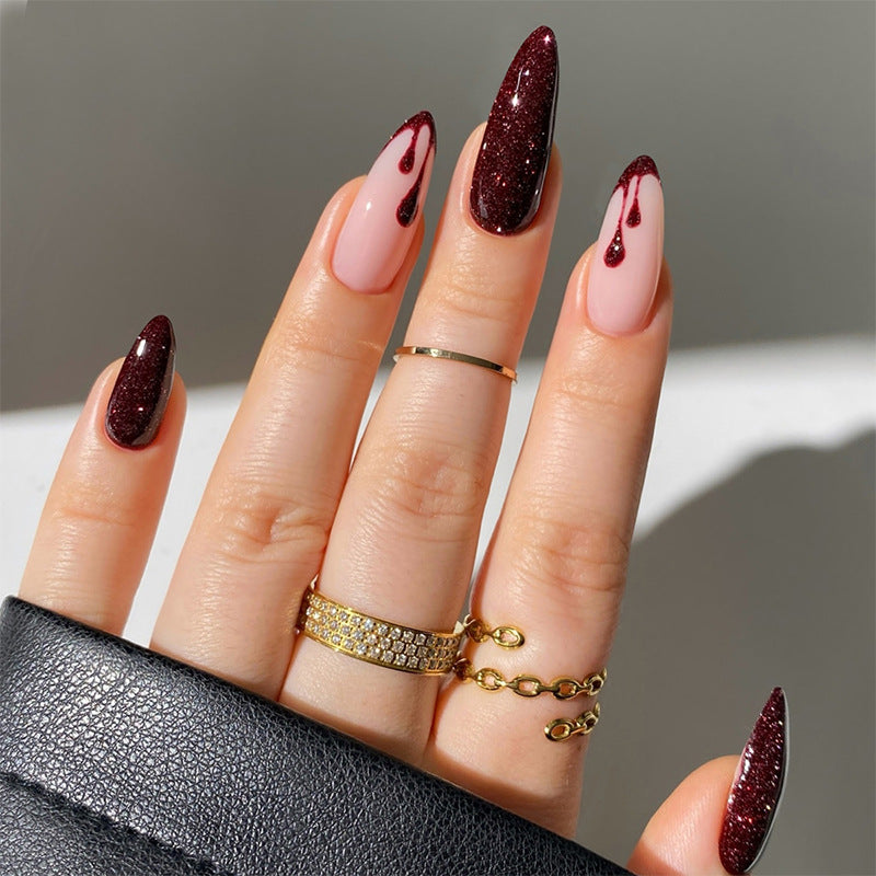 Glamourös Glitzerndes Press-On Nagelset Karnz