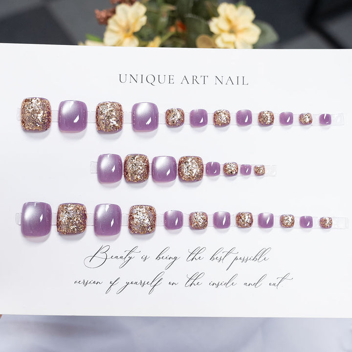 Rhinestone-beschichtete Pediküre Nagelkunst