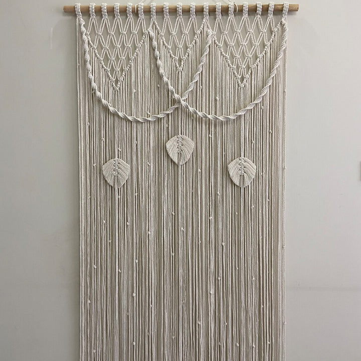 Macrame Blattmotiv Wandbehang Karnz