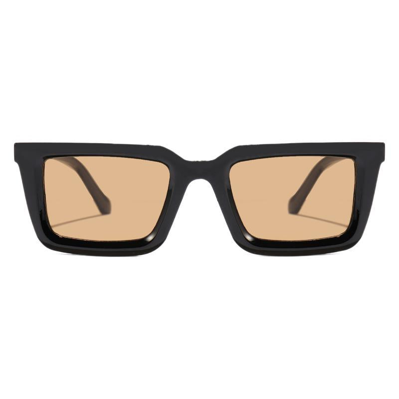 Damen moderne quadratische Sonnenbrille mit verspiegelten Gläsern Karnz