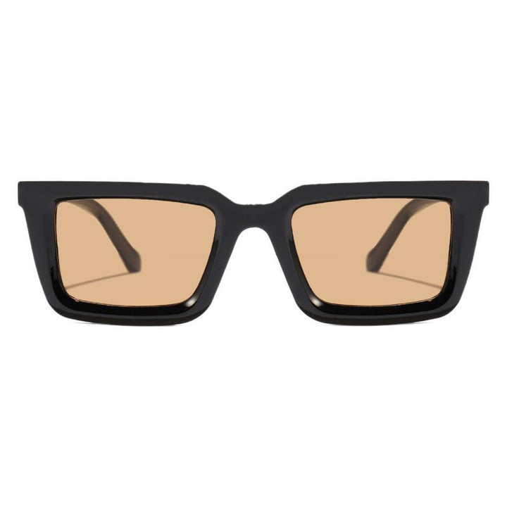 Damen moderne quadratische Sonnenbrille mit verspiegelten Gläsern Karnz