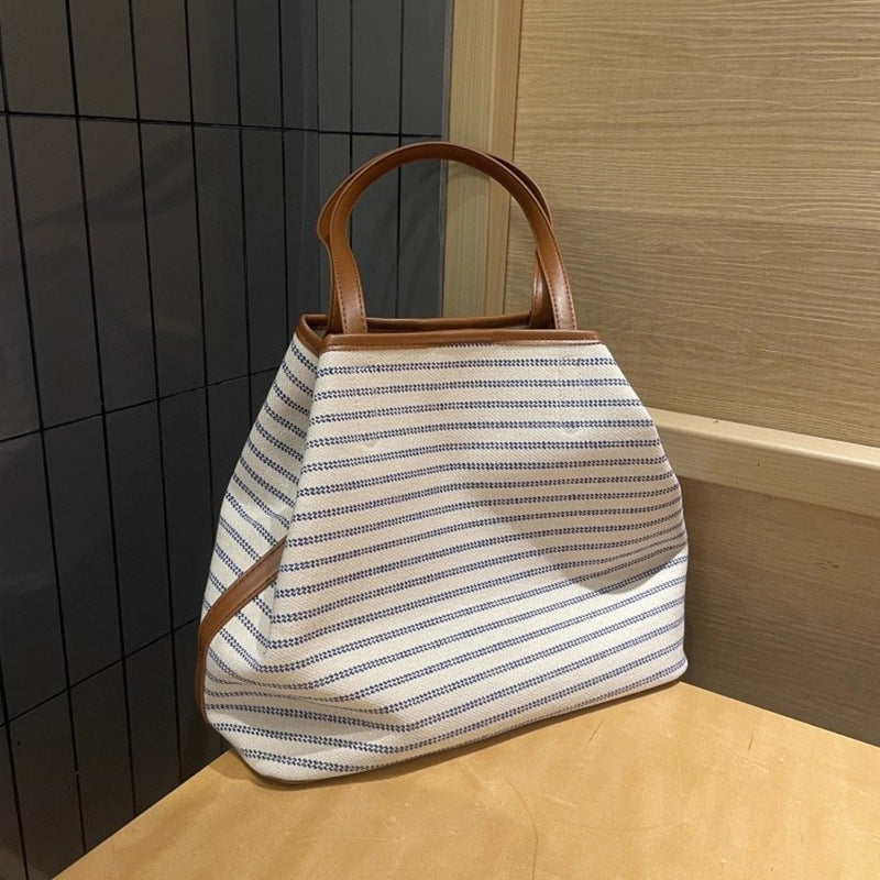 Gestreifter Canvas Tote Bag Karnz