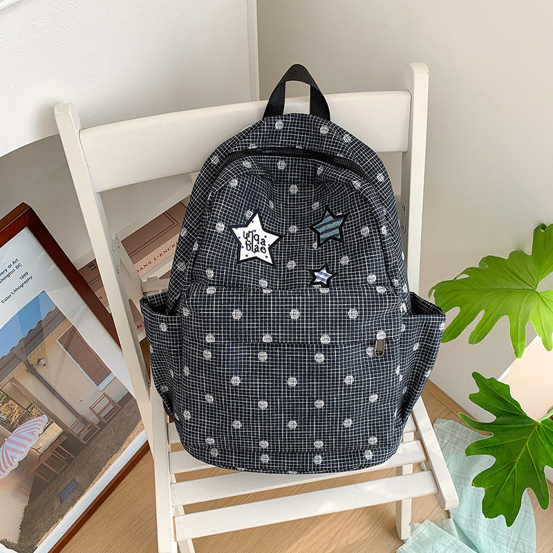 Stylischer praktischer Rucksack mit Karomuster Karnz