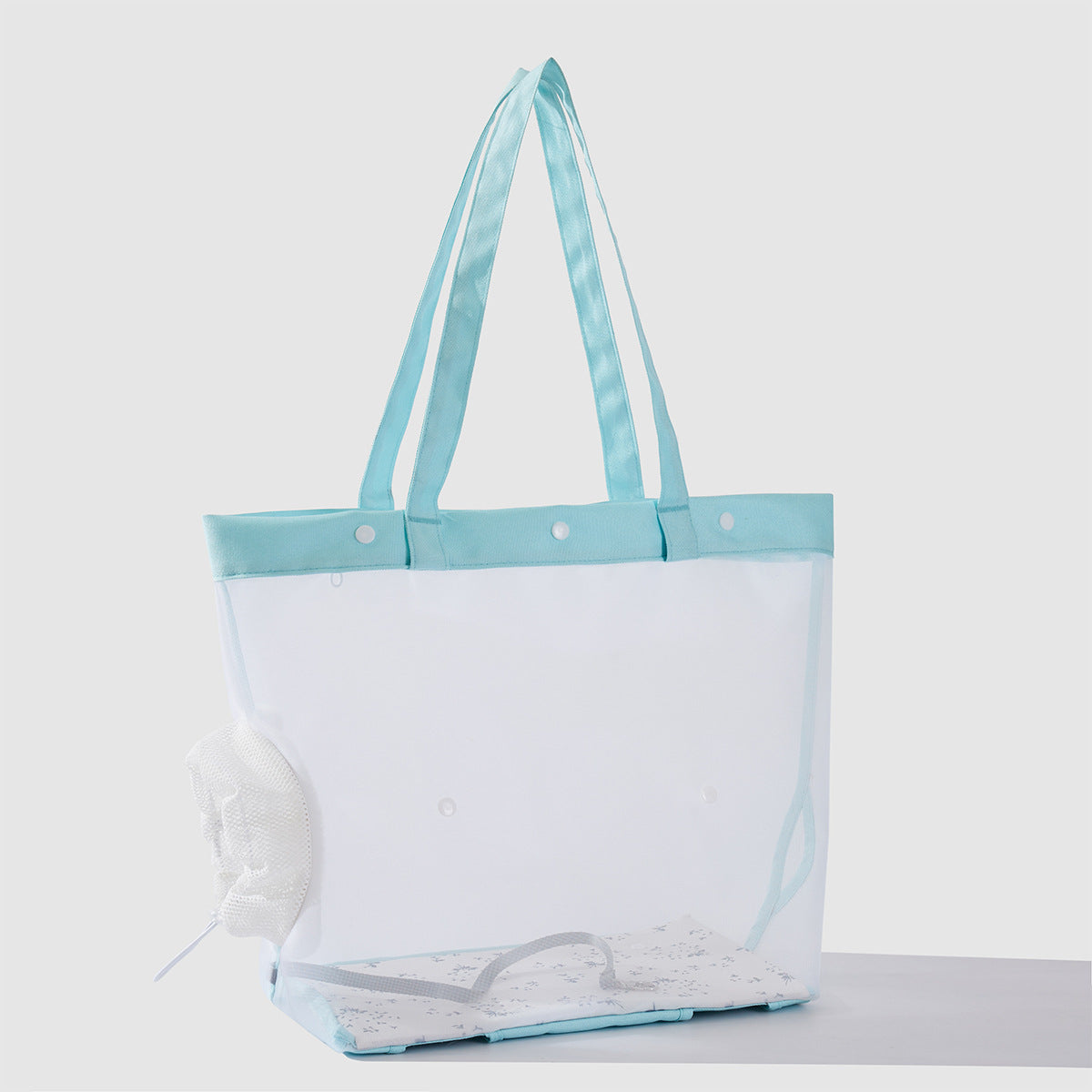 Damen transparente Strandtasche mit robusten Henkel und praktischem Innenfach Karnz