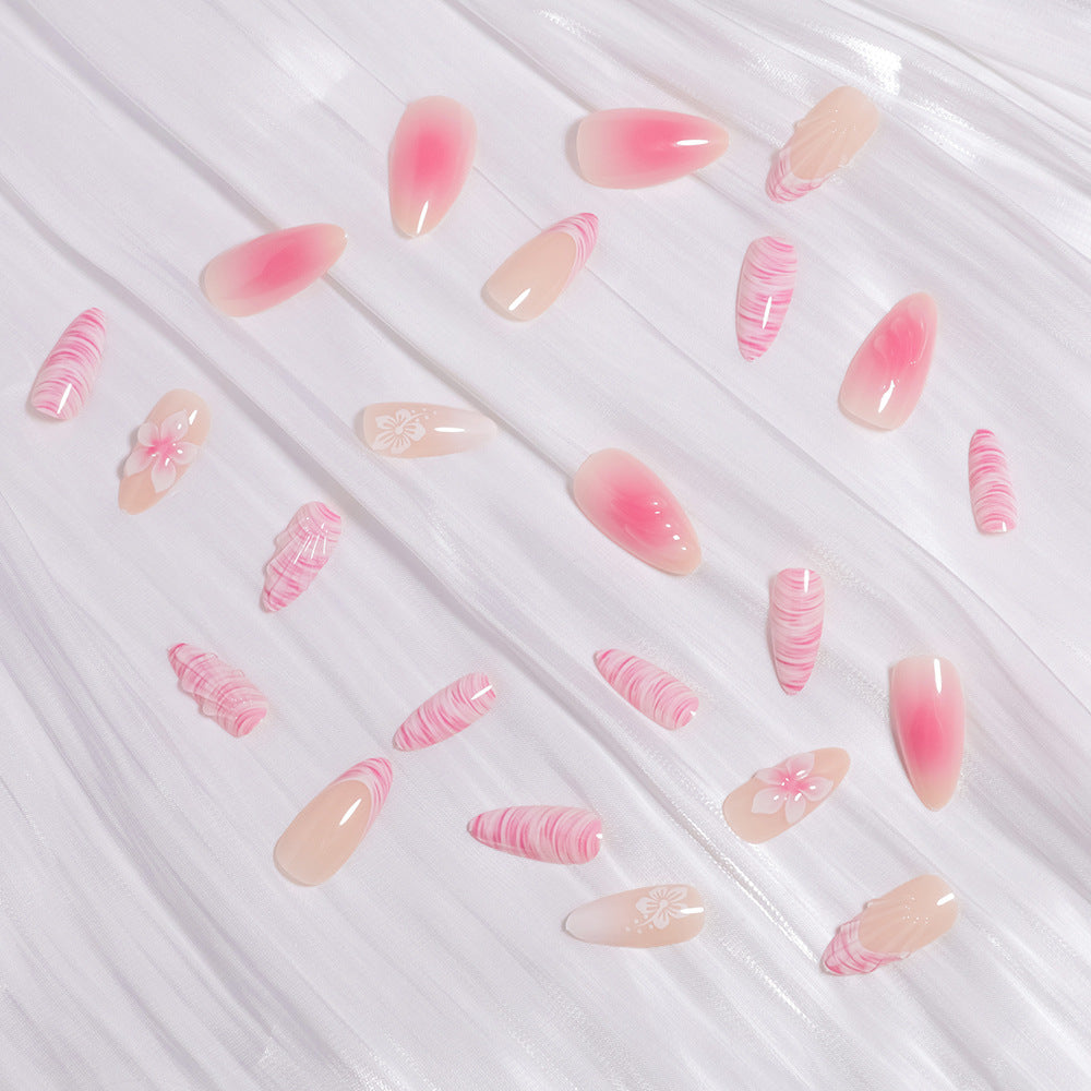Glamorous Floral Ombre Druck-nägel Karnz