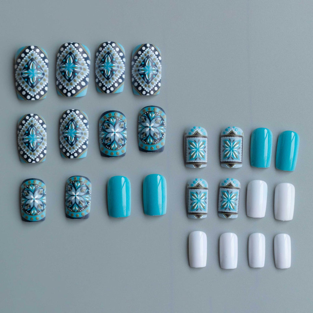 Künstlerisches Boho Nagelkunst Set