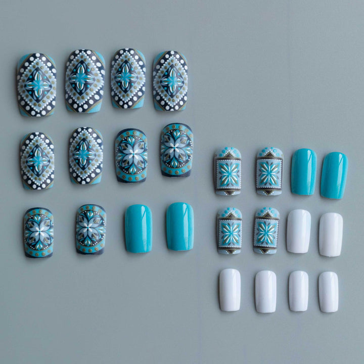 Künstlerisches Boho Nagelkunst Set
