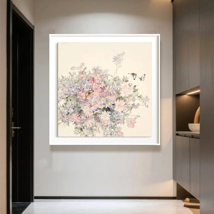 Abstrakte Blumenartige Kunstleinwand