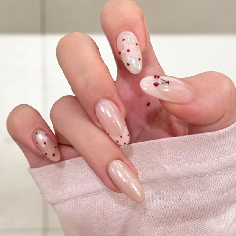 Künstlerisches Press-On-Nagelset mit Kirschblüten-Design Karnz