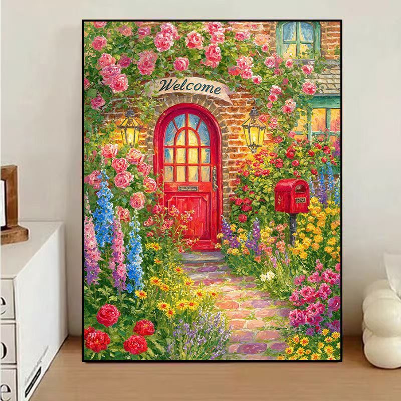 Charmante florale Willkommens-Leinwandkunst Karnz