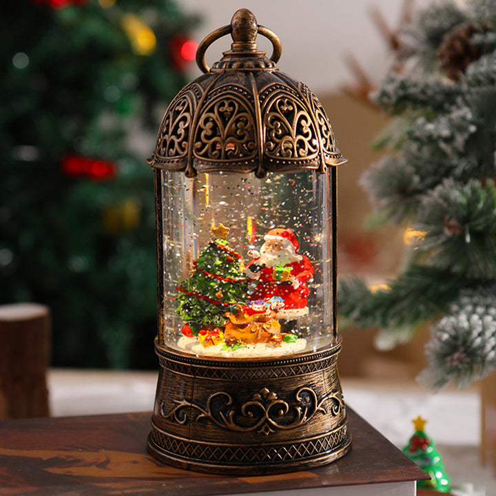 Elegante Weihnachtslaterne mit Schneekugel Karnz