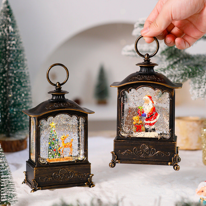 Lichterlaterne mit Schneeszenen Karnz