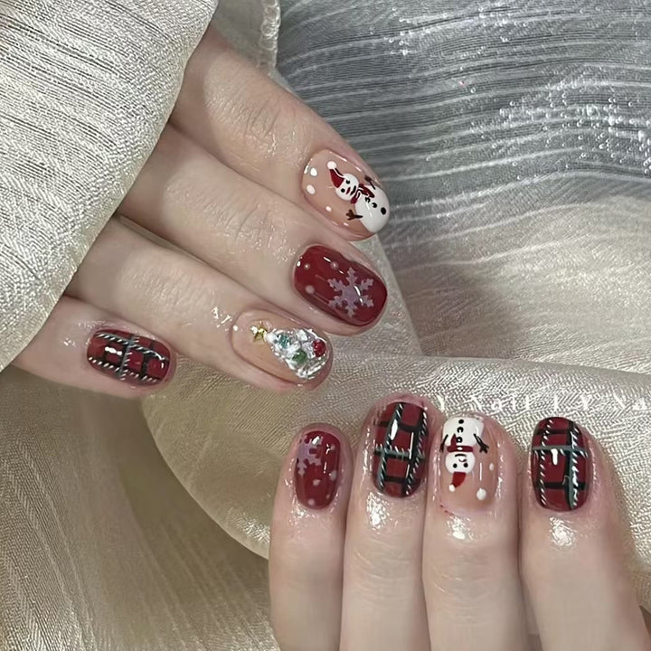 Festliche Feiertags-Acryl-Nagelkunst Karnz