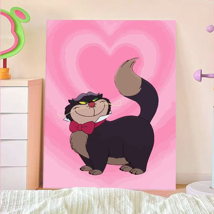 Verspielt Cartoon Katze Wandkunst Karnz
