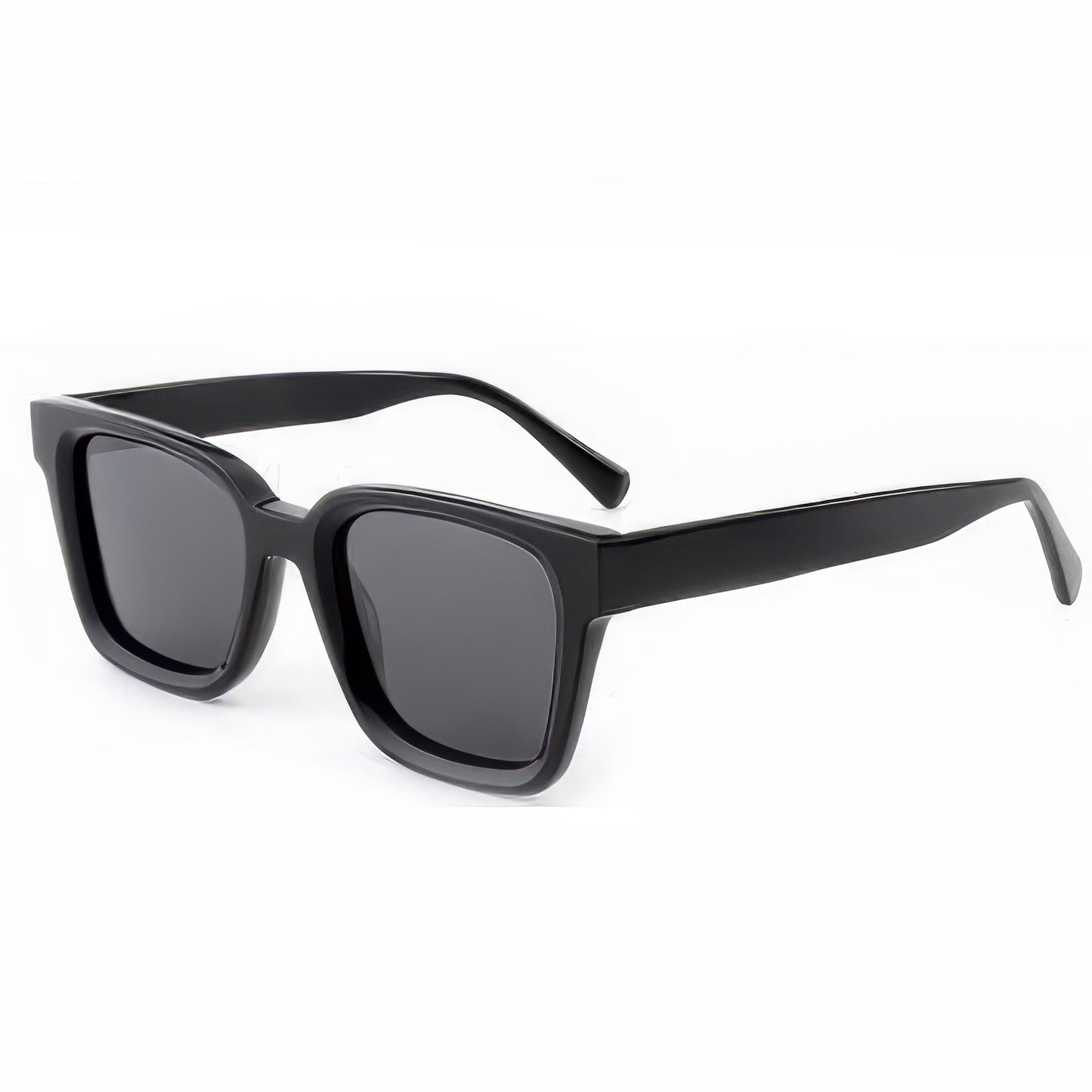Damen modische quadratische Sonnenbrille mit transparentem Kunststoffrahmen und polarisierten Gläsern Karnz